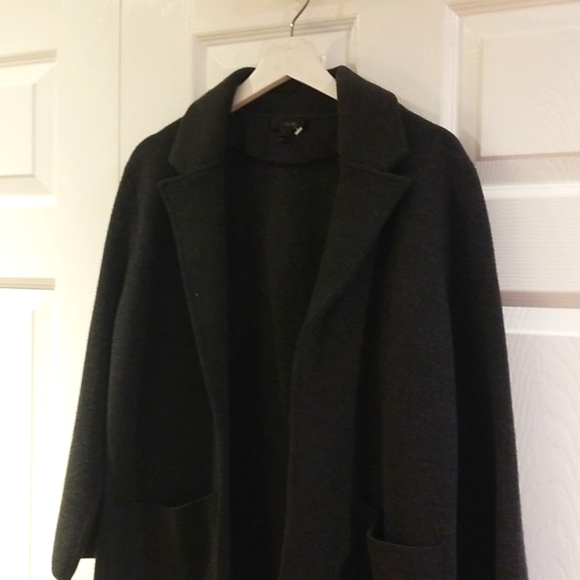 J CREW  open front  sweater blazer 100% merino wool 2 large packet relaxed fit - Picture 1 of 5